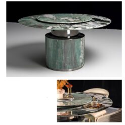 150cm Verde Marinace Granite Round Dining Table Coffee Table Background Kitchen Countertop Worktop Dining Furniture Marble Top