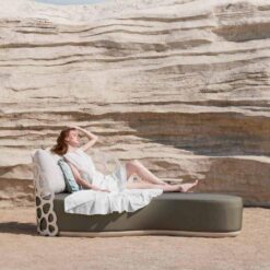 Leisure green waterproof outdoor sofa private garden outdoor lying bed furniture factory