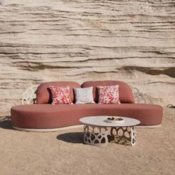 Casual red waterproof outdoor sofa garden outdoor lying bed furniture factory discount price