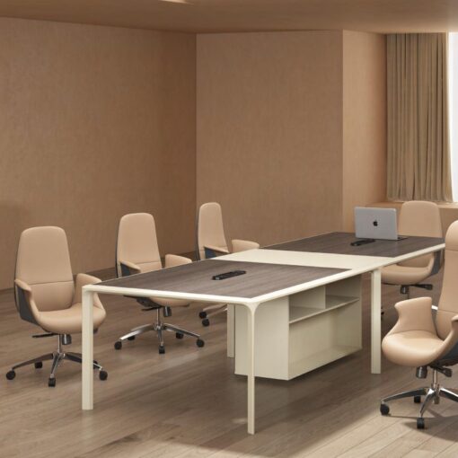 Beige Leather Seat Boss Business Manager Modern High Back Ceo Swivel Office Chair Ergonomic Office Chairs