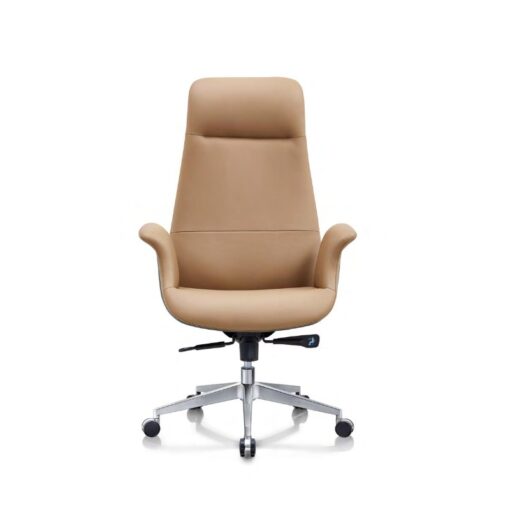 Beige Leather Seat Boss Business Manager Modern High Back Ceo Swivel Office Chair Ergonomic Office Chairs - Image 2