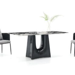 Black Bulgari Marble Dining Table Indoor Living room Furniture Production Factory