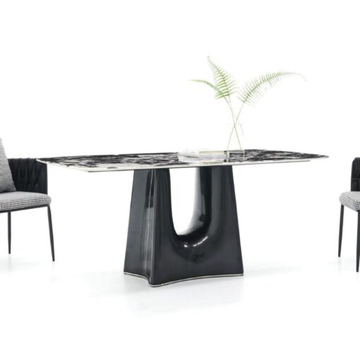 Black Bulgari Marble Dining Table Indoor Living room Furniture Production Factory