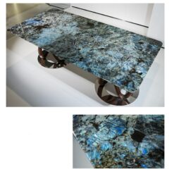 Blue Jadeite Luxury Rectangular Maeble Dining Table Stone Furniture Living Room