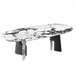 Calacatta White Customized Luxury Stone Dining Table Stone Furniture Dining Table Oval Marble Dining Table
