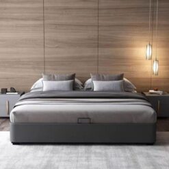 Californian High End Black king Katil Queen Size Modern Luxury Upholstered Bed Frame Set with Storage