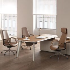 Comfortable Genuine Leather Office Desk and Chair Set Executive High Back Manager Boss CEO Office Chair