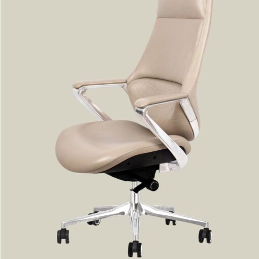 Comfortable Genuine Leather Office Desk and Chair Set Executive High Back Manager Boss CEO Office Chair - Image 3