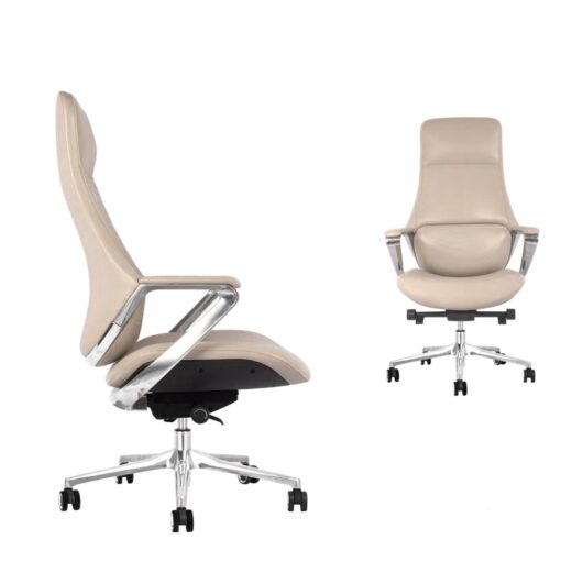 Comfortable Genuine Leather Office Desk and Chair Set Executive High Back Manager Boss CEO Office Chair - Image 2