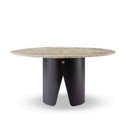 Contemporary Style Marble Top Dining Room Furniture Round Rotating Table with Lazy Susan