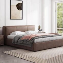 Customized Modern Luxury Modern Simple Upholstery Fabric Bed King Size Queen Size Bedroom Furniture