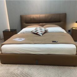 Elegant Minimalist Leather Bed Master Bedroom High-end Double Bed For A Hotel Luxurious Large Bed