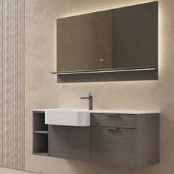 Gray wood grain bathroom cabinet countertop stone bathroom washbasin Storage cabinet