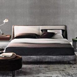 Italian Minimalist Luxury Villa Master Bedroom Custom Leather Bed Hotel Apartment Set Double Bed