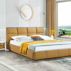 Italian Modern Bedroom Furniture Minimalist Leather Bed Light Luxury Small Apartment Upholstered Bed Frame king Size Bed