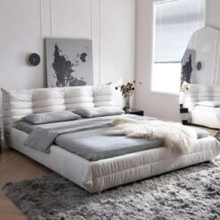 Italian Modern Tufted Velvet Bed Frame Nordic Minimalist Style Double Twin King Sizes Reclining Storage Up-Holstered Beds