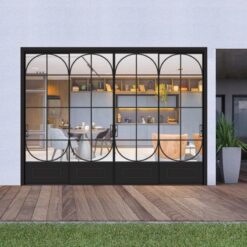 Supplier of high-end custom black stainless steel sliding doors and ultra-white glass doors and Windows