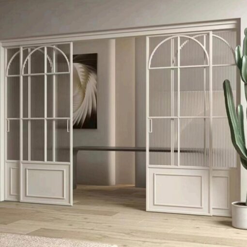 Factory wholesale price of high-end custom white aluminum alloy sliding doors and ultra-white glass doors and Windows