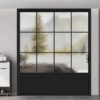 Factory direct sales price of high-end custom black aluminum alloy sliding doors and frosted glass doors and Windows