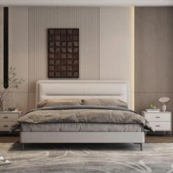 Leather Bed Light Luxury Simple Modern Upholstered Queen Bed Bedroom Furniture Up-holstered Beds