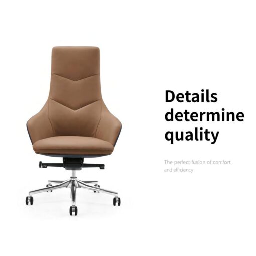 Grey Leather Seat Boss Business Manager Modern High Back Ceo Swivel Office Chair Ergonomic Office Chairs - Image 2