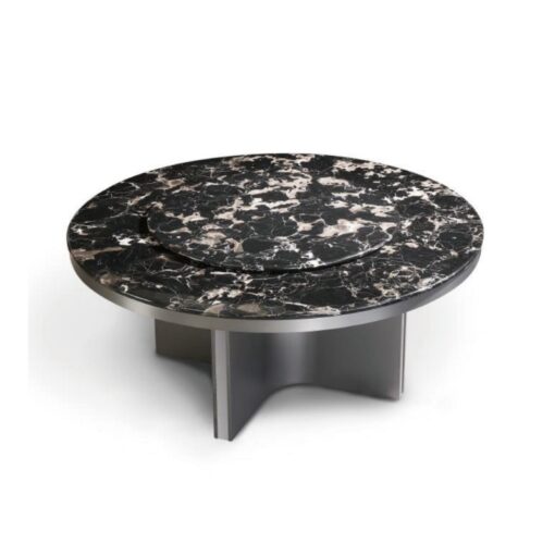 Luxurious Black Ice Flower Natural Stone Indoor Living room Dining Table Kitchen Furniture Factory - Image 2