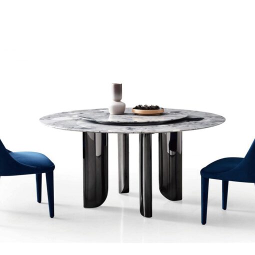Luxurious Bruce Grey Natural Stone Indoor Living room Round dining Table kitchen Furniture Factory