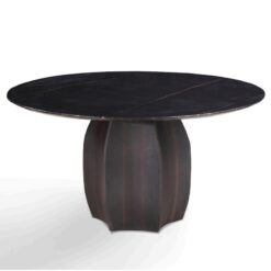 Luxury Glossy Gold Stainless Steel Dining Table with Marble Top for Villa and Star Hotel