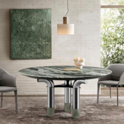 Luxury Modern Round Stone Dining Table Style Furniture for Home Apartment Use Steel Material for Dining Room