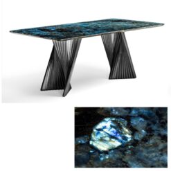 Blue Italian Luxury Marble Dining Table Home Dinning Table Set 8 Chairs Dining Room Furniture