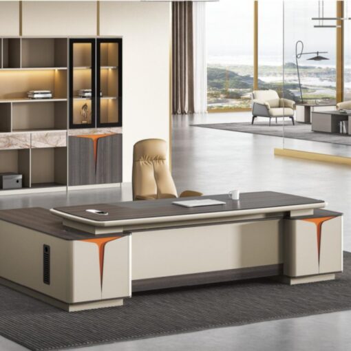 Luxury Unique Style Leather Wood Office Furniture Executive Office Table Boss Ceo Modern Office Desk
