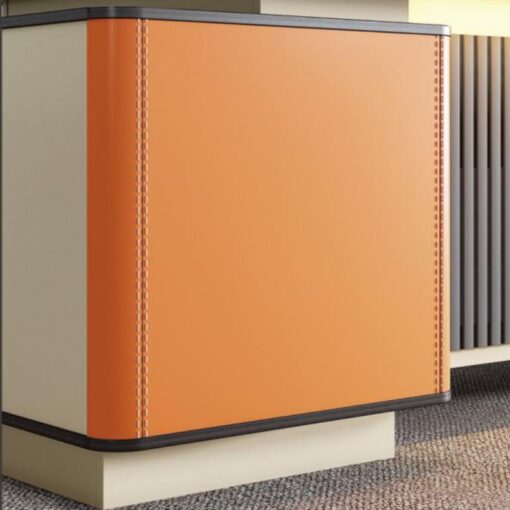 Luxury Unique Style Orange Leather Wood Office Furniture Executive Office Table Boss Ceo Modern Office Desk Factory - Image 2