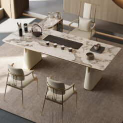 High-end Carrara natural stone living room, dining table, bedroom, study and coffee table furniture
