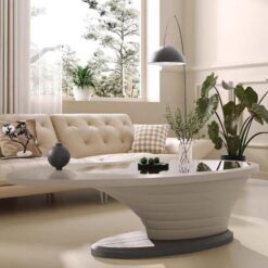 Minimalist Creative New Paint Coffee Table Designer Small Living Room Oval Tempered Glass Tea Table