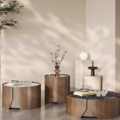 Modern Home Furniture Round Marble Top Luxury Coffee Table for Living Room Apartment