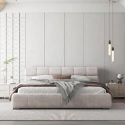 Modern Luxury Bedroom Furniture Soft Up-holstered Beds extra Large Adult Double Bed Frame Leather Set Storage Master Design