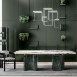 Modern Luxury Natural Marble Dining Table Dining Room Furniture Oval Marble Dining Table Chair Set Nodic Marmol Mesa Table Basse