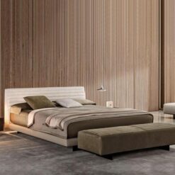 PurelyFeel Italian Design Sense Cotton Linen Widescreen Italian High Bed Head Custom king Bed