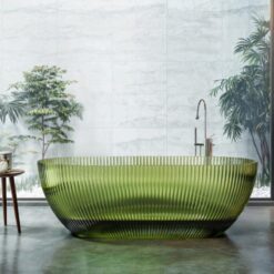 Green glazed independent bathtub, crystal resin luxury bathroom furniture, bathtub at discounted price