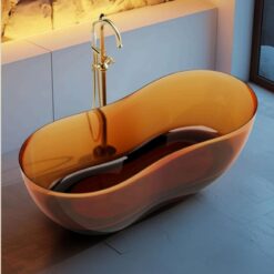 Amber yellow transparent independent bathtub crystal resin bathroom furniture bathtub wholesaler price