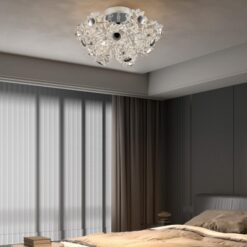 Small Mini Crystal Ceiling Lamp Surface Mounted Round Square for Living Room Washroom Clear K9 Glass Warm LED Light 2026