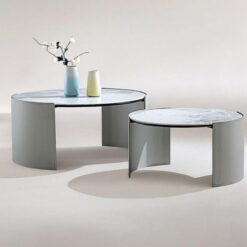 Stainless Steel Gold Mahogany Combination Natural Marble Stainless Steel Hotel Coffee Table