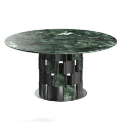 Superior Quality Travertine Concrete Texture Stone Table High End Pine Green Marble Dining Table With Patterns