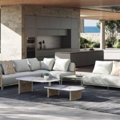 Outdoor garden woven white three-seater leisure sofa outdoor furniture discounted price