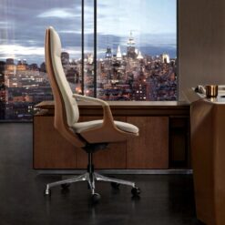 Two-color splicing Leather Seat Boss Business Manager Modern High Back Ceo Swivel Office Chair Ergonomic Office Chairs