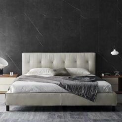 Wholesale Latest Luxury Modern Simple Bed Room Furniture Bedroom Set Bed Frame Solid Wooden Double king Size Fabric Bed Designs