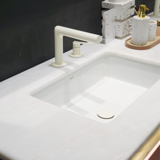 Wine Red Bathroom Cabinet Luxury Natural Stone Countertop China Factory Wholesaler - Image 3
